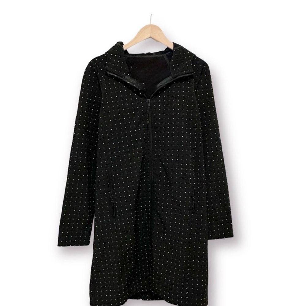 Lululemon Après Yoga Black Polka Dot Jacket Sz 6 or 8
